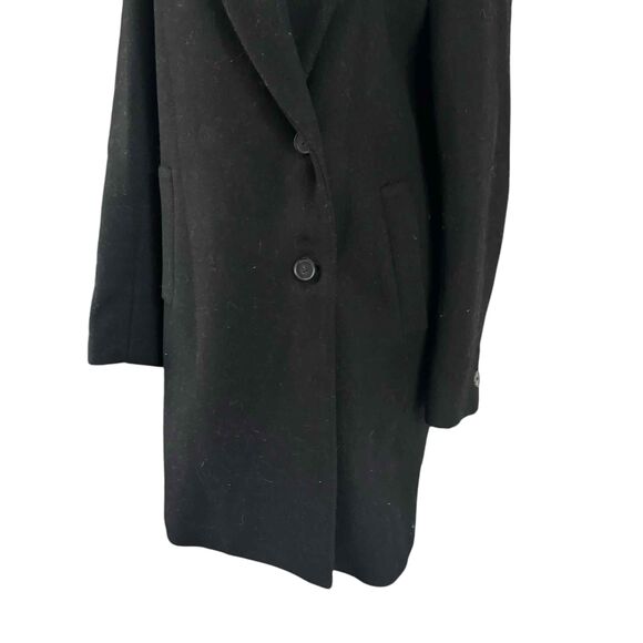 Zara Black Wool Blend Overcoat Buttoned Notched Lapel Mens Size Small - Picture 4 of 16